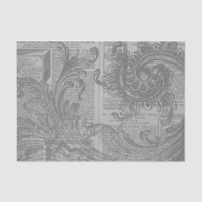 Grey Filigree Tissue Paper (Front)