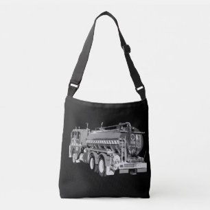 Grey Fire Truck Oil Paint, Crossbody Bag