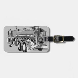 Grey Fire Truck Oil Paint, Luggage Tag