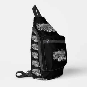 Grey Fire Truck Oil Paint, Sling Bag