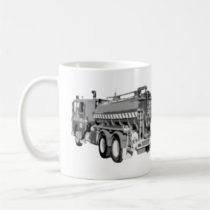 Grey Fire Truck Oil Painted, Coffee Mug