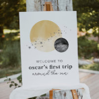 Grey First Trip Around The Sun Welcome Poster