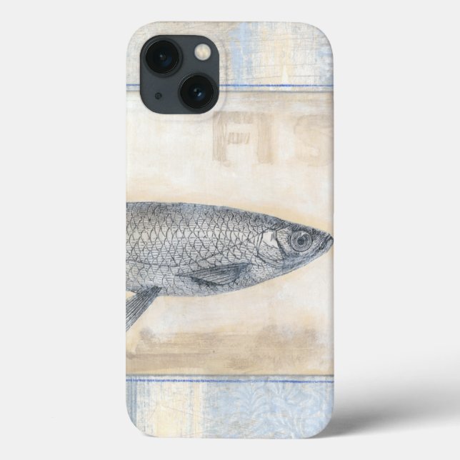 Grey Fish on Beige Background Case-Mate iPhone Case (Back)