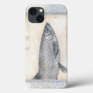 Grey Fish on Beige Background iPhone 13 Case
