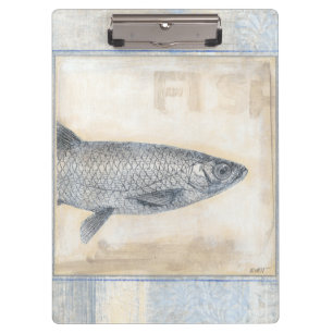 Grey Fish on Beige Background Clipboard