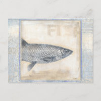 Grey Fish on Beige Background
