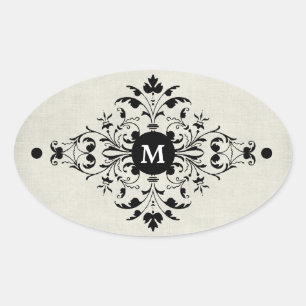 Grey Flannel Monogram Oval Sticker