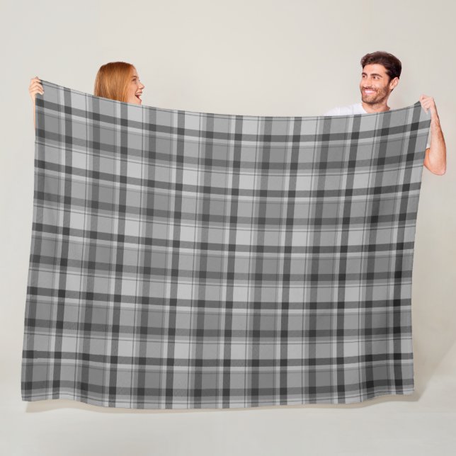 Grey Flannel Print, Fleece Blanket, 60"x 80" Blanket (In Situ)