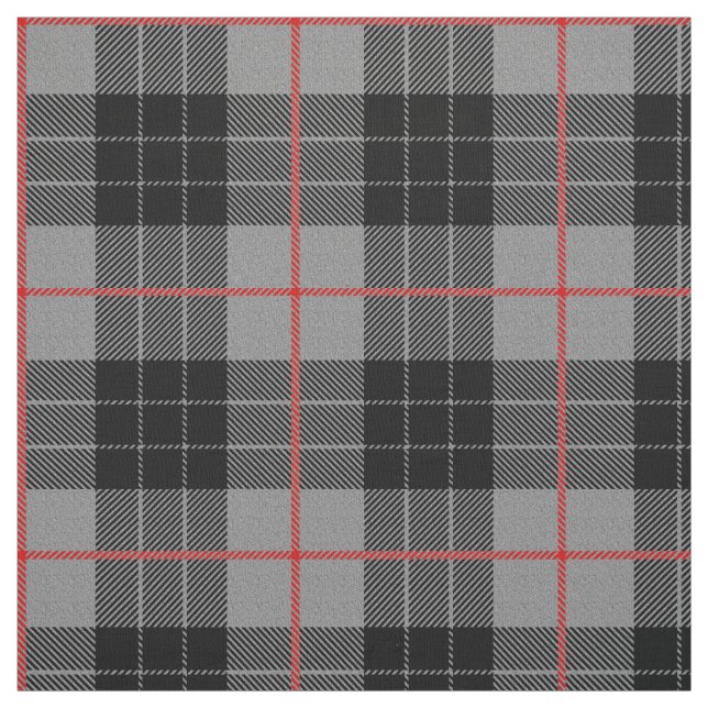 Grey flannel printed plaid fabric (Swatch)