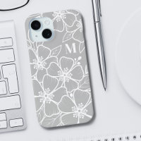 Grey Floral Monogram