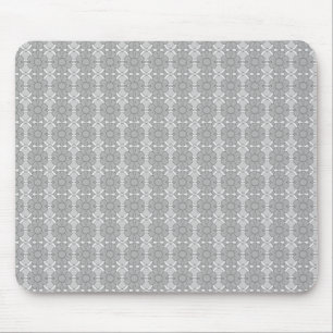 Grey Floral Pattern Mouse Pad
