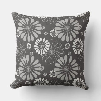 grey floral pillow