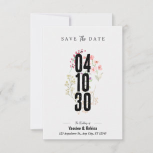 Grey Floral Save The Date A4 Document