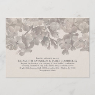 Grey Floral Wedding Invitations