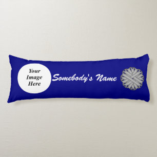 Grey Flower Ribbon Template by Kenneth Yoncich Body Cushion