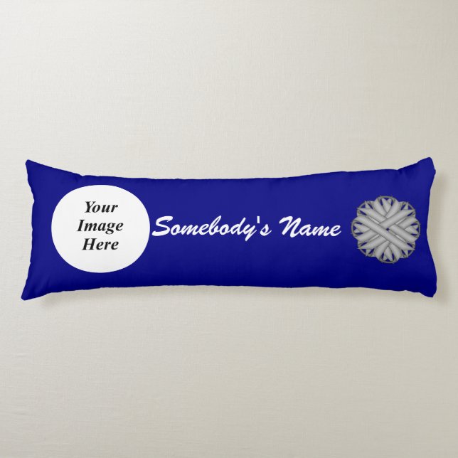 Grey Flower Ribbon Template by Kenneth Yoncich Body Cushion (Front)