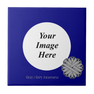 Grey Flower Ribbon Template by Kenneth Yoncich Tile