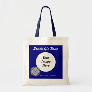 Grey Flower Ribbon Template by Kenneth Yoncich Tote Bag