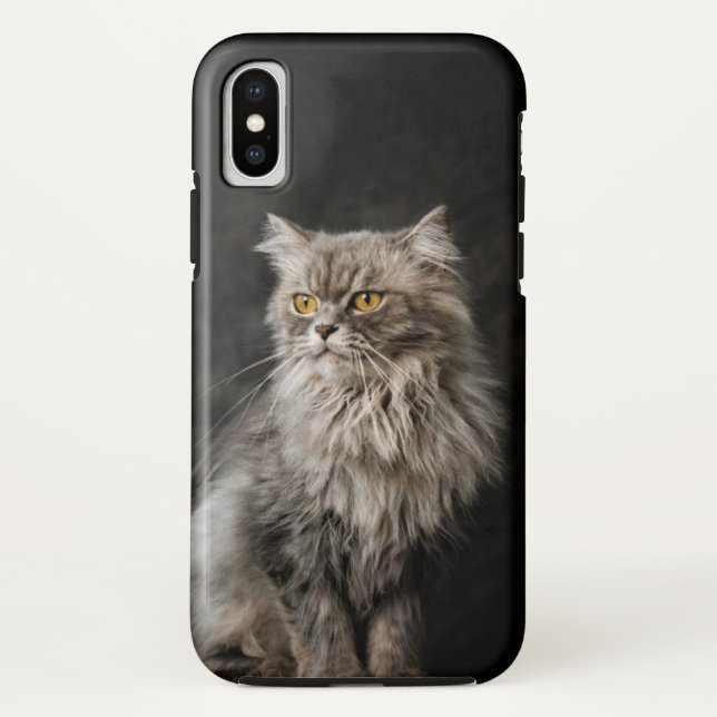 Grey Fluffy Cat  Case-Mate iPhone Case (Back)