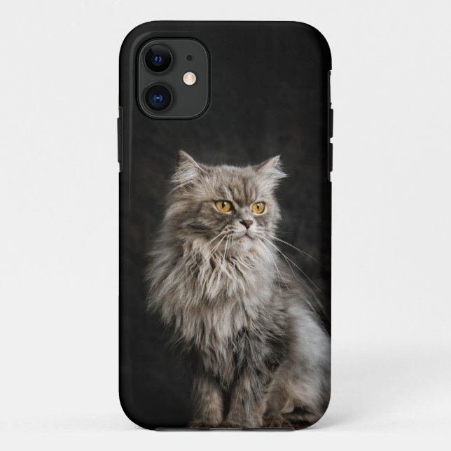 Grey Fluffy Cat  Case-Mate iPhone Case (Back)