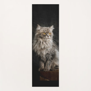 Grey Fluffy Cat Yoga Mat