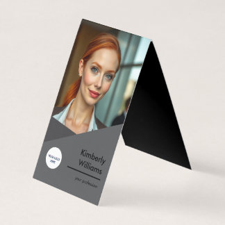 Grey Folded Business Card – Custom Design