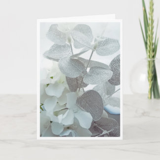 Grey Foliage and White Blooms Condolence Card