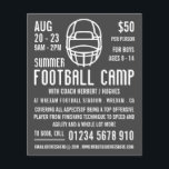 Grey Football Helmet, Football Camp Advertising Flyer<br><div class="desc">Grey Football Helmet,  Football Camp Advertising Flyers By The Business Card Store.</div>