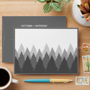Grey Forest Range Woodland Wedding Envelope