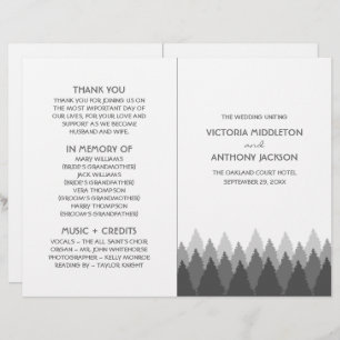 Grey Forest Range Woodland Wedding Program