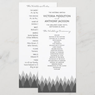 Grey Forest Range Woodland Wedding Programme
