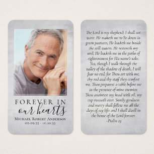 Grey Forever in Our Hearts Memorial Card