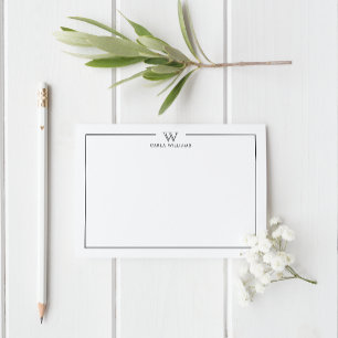 Grey Formal Classic Family Monogram Minimalist Card