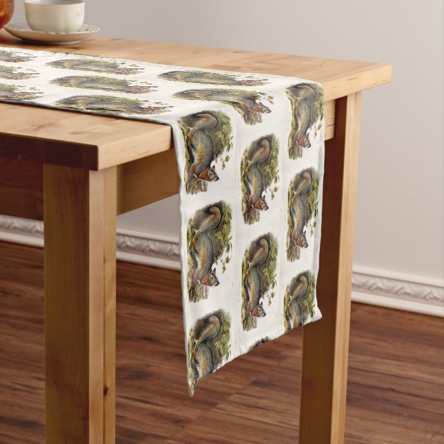 Grey Fox / Grey Fox Audubon's American Quadrupeds Medium Table Runner (In Situ)