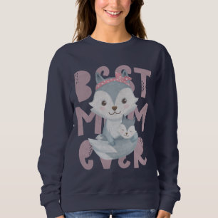Grey Fox Mum and Cub - Best Mum Ever Sweatshirt