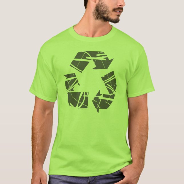 Grey Fractured Recycling Sign T-Shirt (Front)