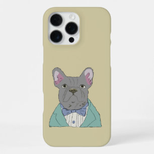 Grey French Bulldog iPhone 16 Pro Max Case