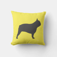 Grey French Bulldog Silhouette Frenchie Dog Yellow
