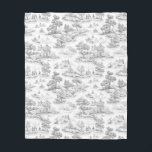 Grey French Style Toile de Jouy Romantic Elegant Fleece Blanket<br><div class="desc">Elevate your home decor with our Grey French Style Toile de Jouy Romantic Elegant Fleece Blanket – a piece of antique-inspired art that seamlessly combines Exclusive and Stylish elements. Step into a world of timeless charm with the intricate Toile de Jouy pattern adorning this plush fleece blanket. The delicate scenes...</div>