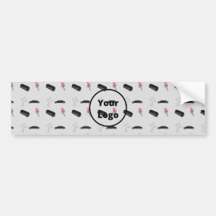 Grey funeral business pattern bumper sticker