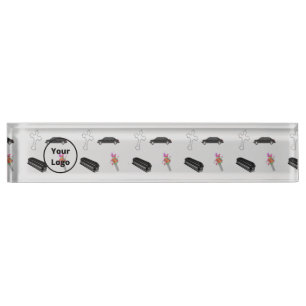 Grey funeral business pattern nameplate
