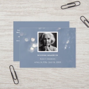 Grey Funeral Memorial From Family Thank you card 