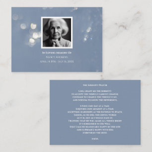 Grey Funeral Memorial Service Prayer Card 