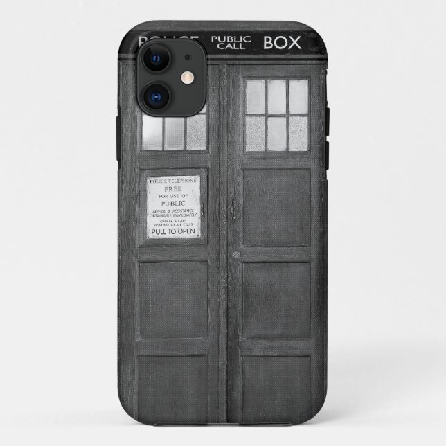 Grey Funny Phone Booth Call Box Case-Mate iPhone Case (Back)