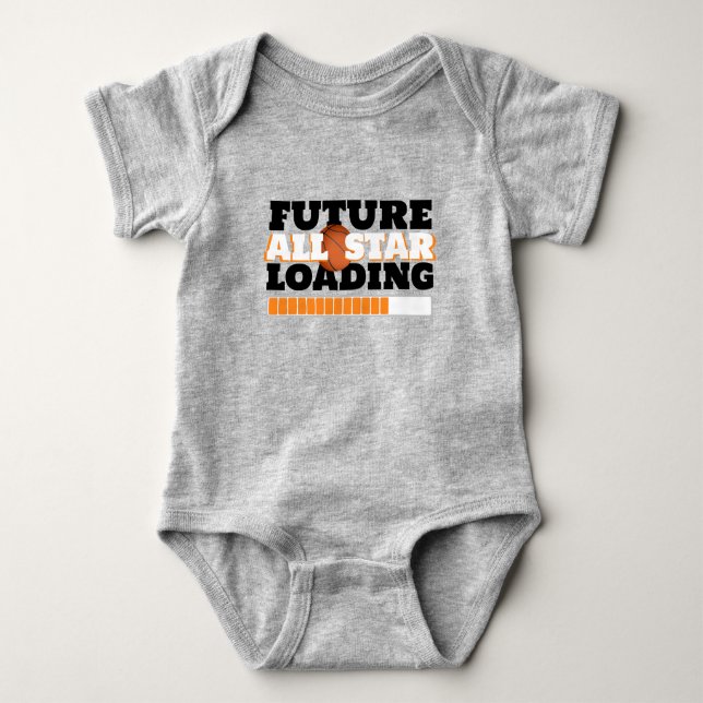 Grey Future All Star Loading Baby Basketball Bodysuit (Front)