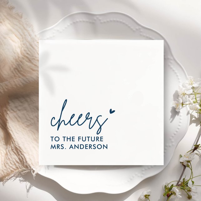 Grey Future Mrs Modern Bridal Shower Napkin (Creator Uploaded)