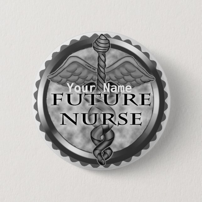 Grey Future Nurse 6 Cm Round Badge (Front)