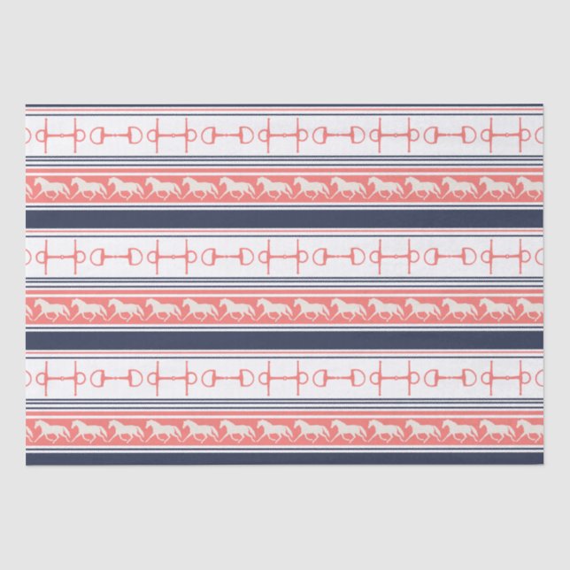 Grey Galloping Horses Pattern Tissue Paper (Front)