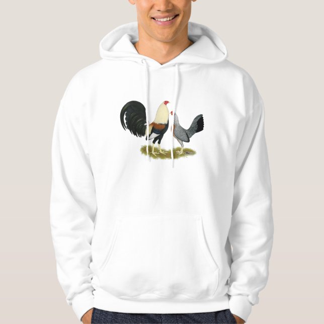 Grey Game Fowl Pair Hoodie (Front)