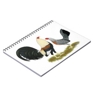 Grey Game Fowl Pair Spiral Notebook